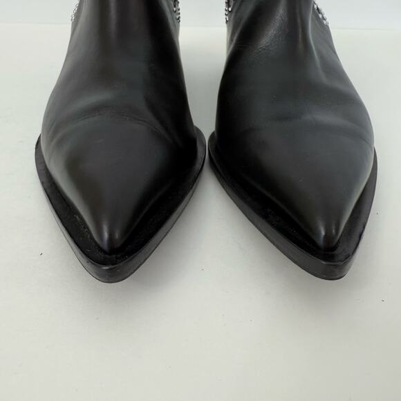 Givenchy Studded Pointed Toe Booties Short Boots Black Leather Fit like US 9.5 - Picture 4 of 14